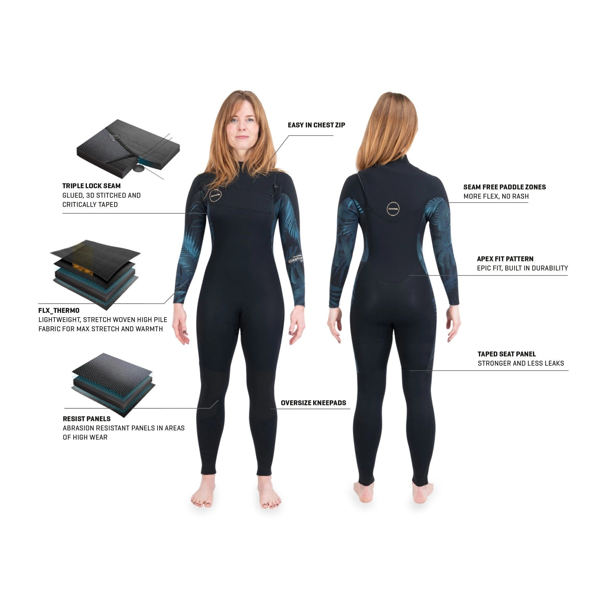 Image of Dakine Women's Quantum Chest Zip Full Suit 3/2mm DAKINE