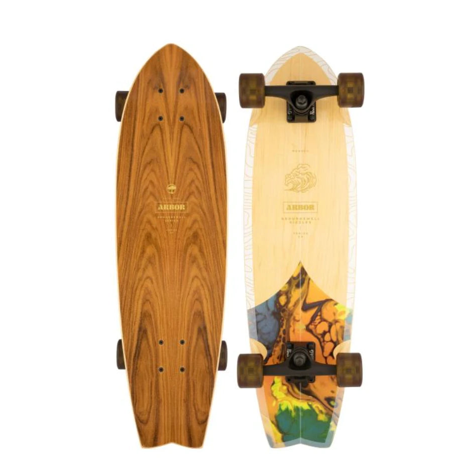Image of Arbor Arbor Cruiser Complete Skateboard Groundswell Sizzler Natural/Orange  Snowfit