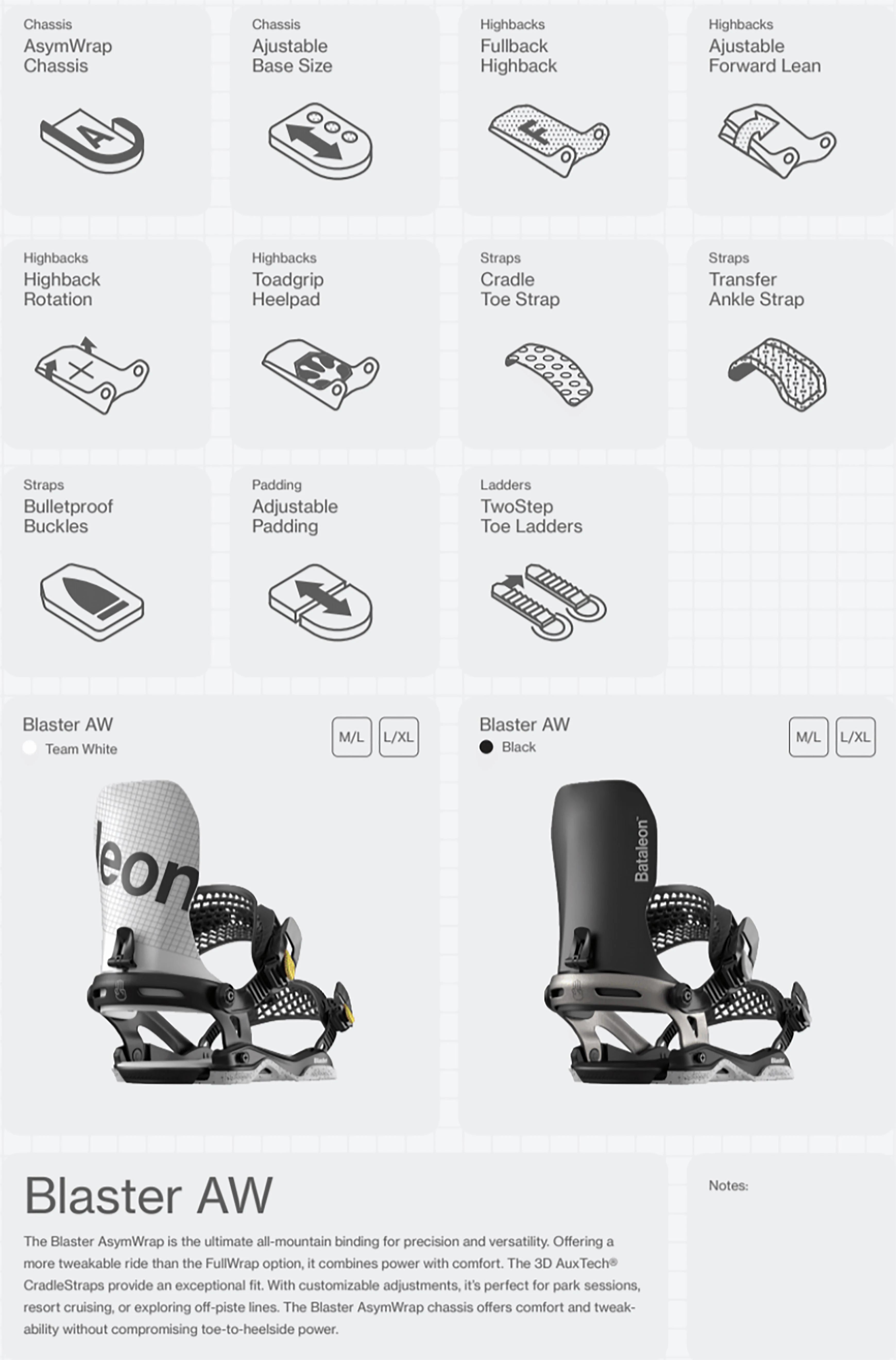 Image of Bataleon Blaster Asym Snowboard Bindings BATALEON