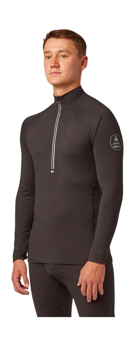 Image of CarbonDri Bodyfit Zip Neck Black CARBONDRI