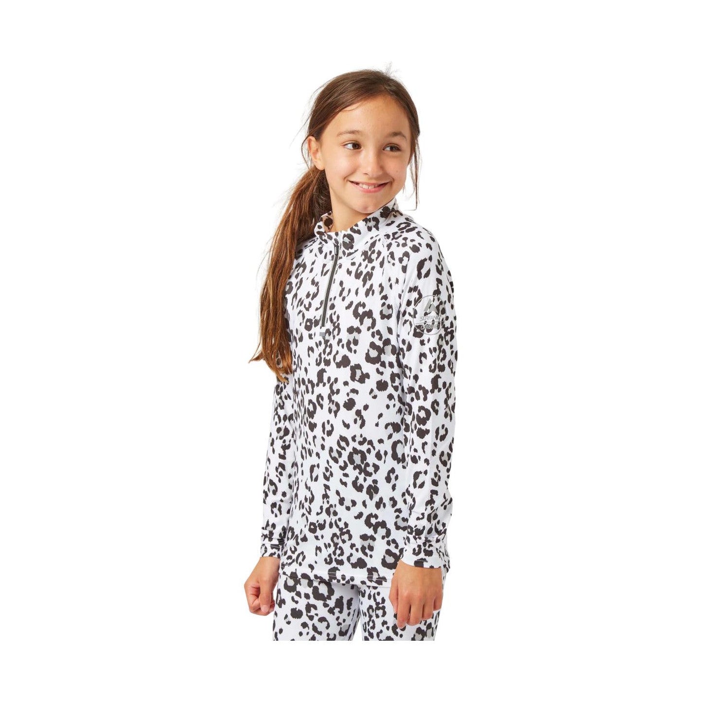 Image of CarbonDri Cozy JR LTD Zip Neck Snow Leopard