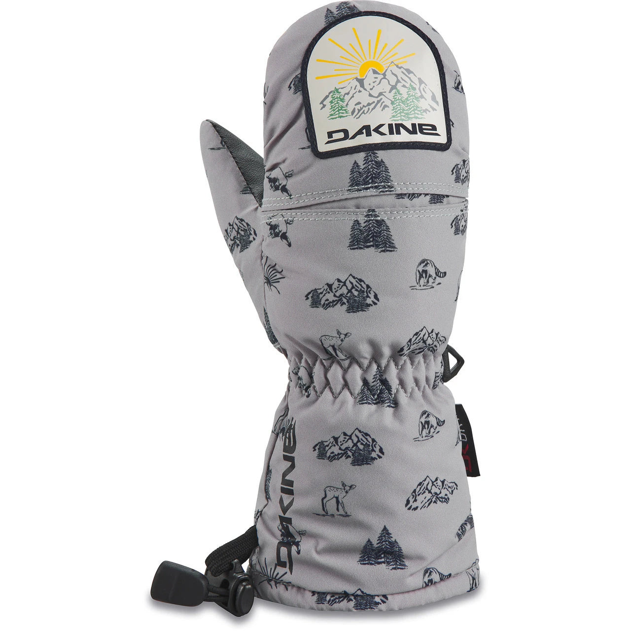 Image of Dakine Scrambler Mitt Kids Ski Mitten - Forest Friends & Nature Vibes DAKINE