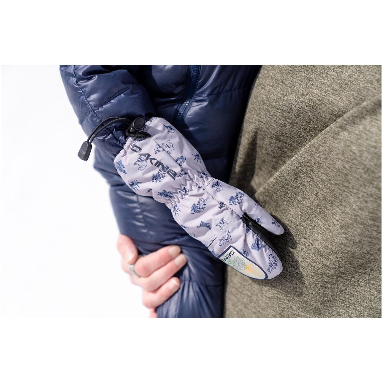 Image of Dakine Scrambler Mitt Kids Ski Mitten - Forest Friends & Nature Vibes DAKINE