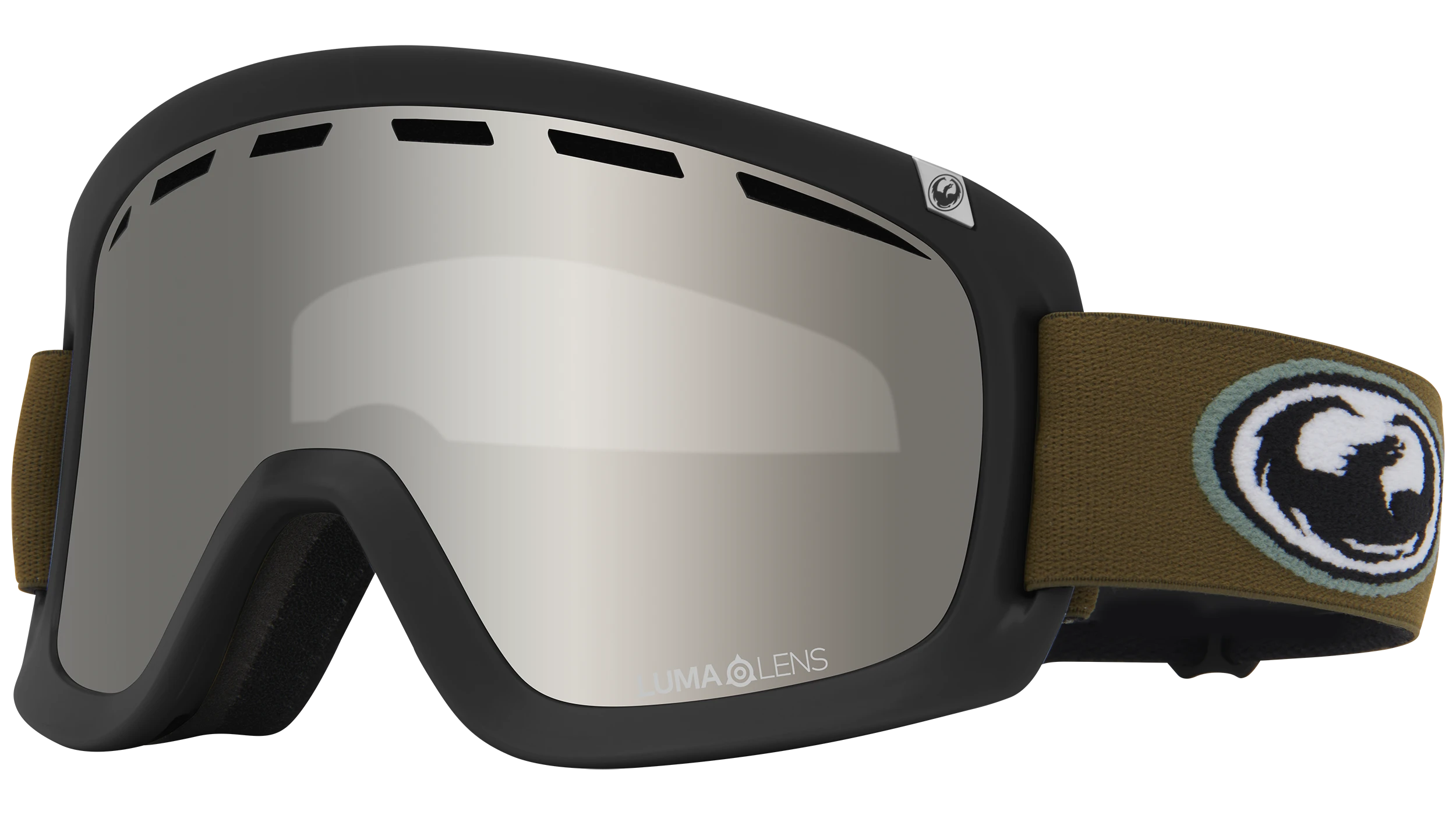 DRAGON Dragon D1 OTG Snow Goggles Old Skool/Silver Ion Lens + Amber Lens Snowfit