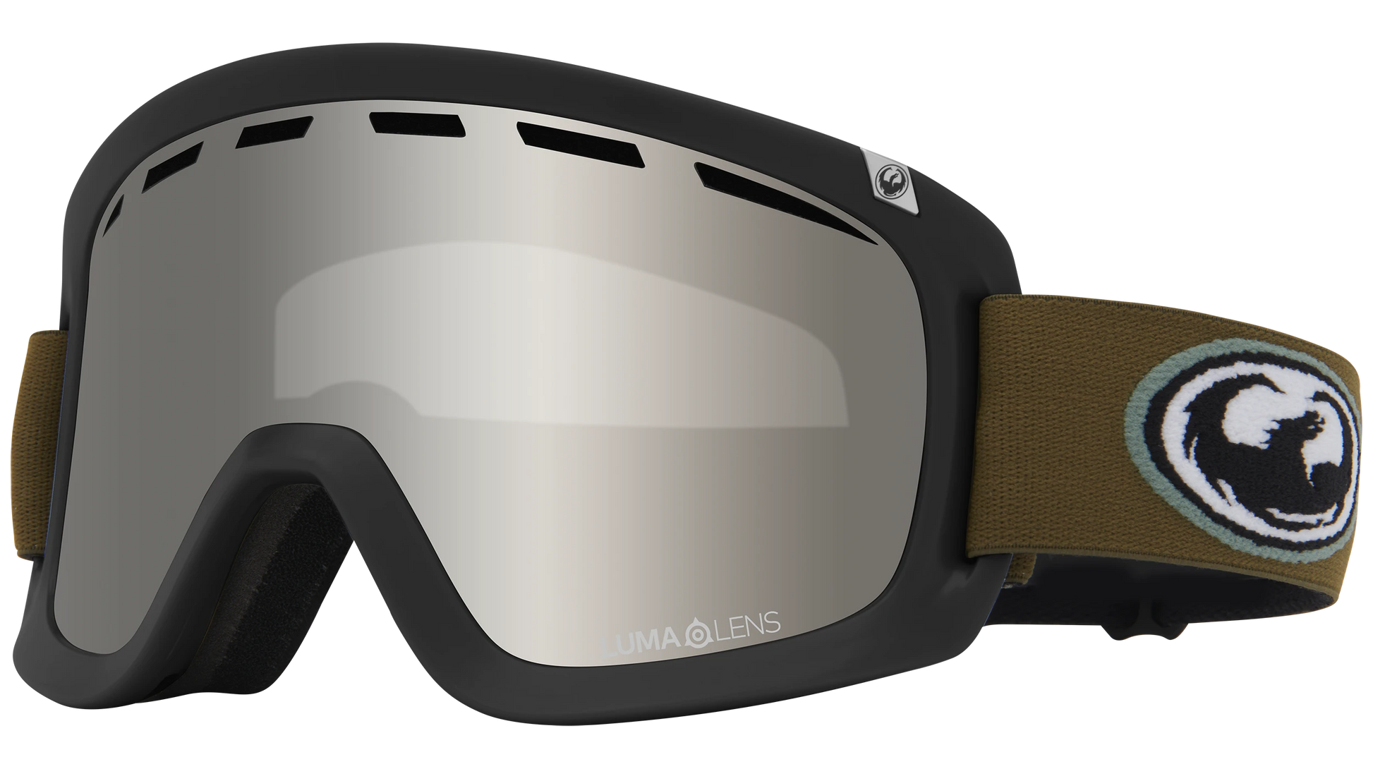 DRAGON Dragon D1 OTG Snow Goggles Old Skool/Silver Ion Lens + Amber Lens Snowfit