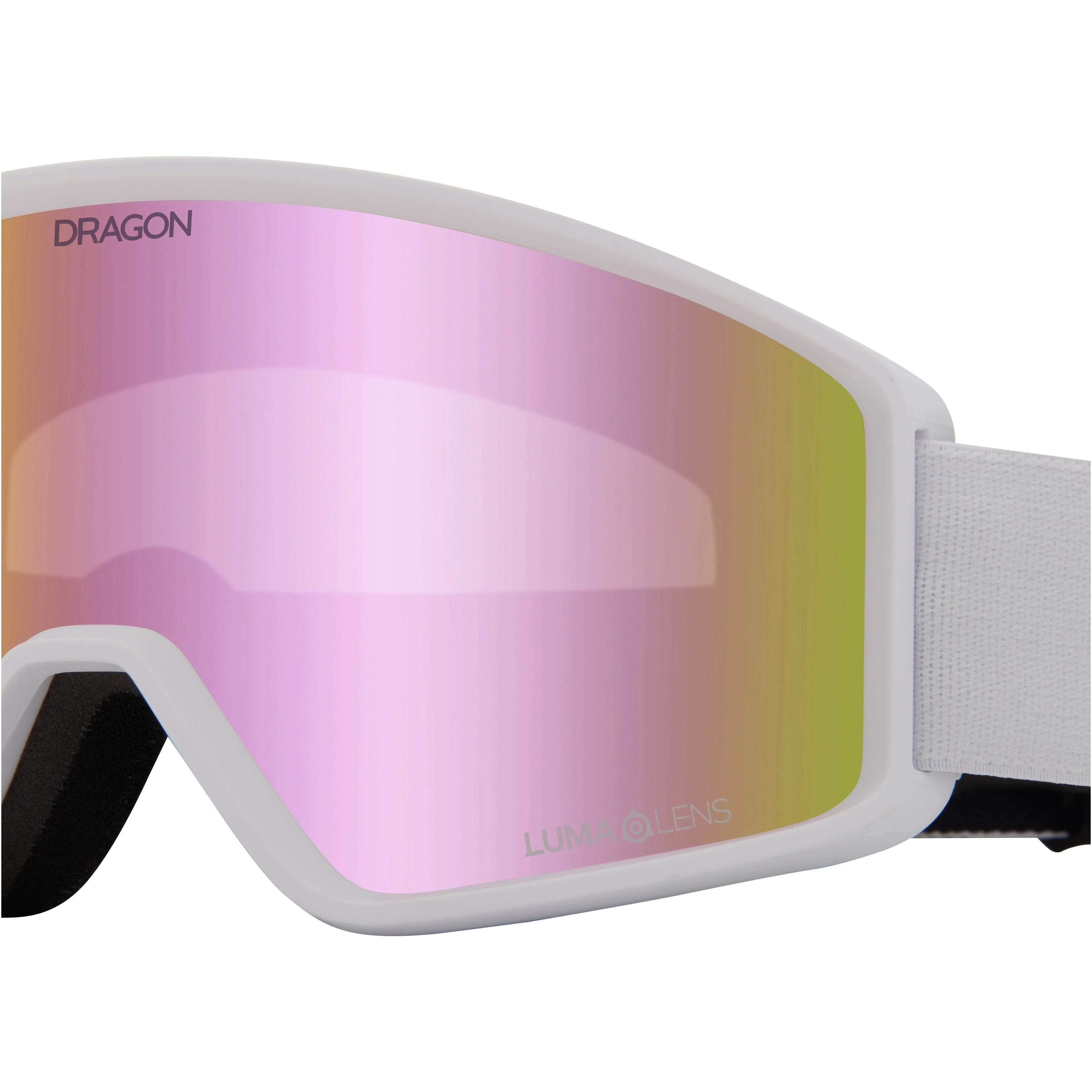 Image of DRAGON Dragon DXT OTG Snow Goggles White/Pink Ion Lens Snowfit