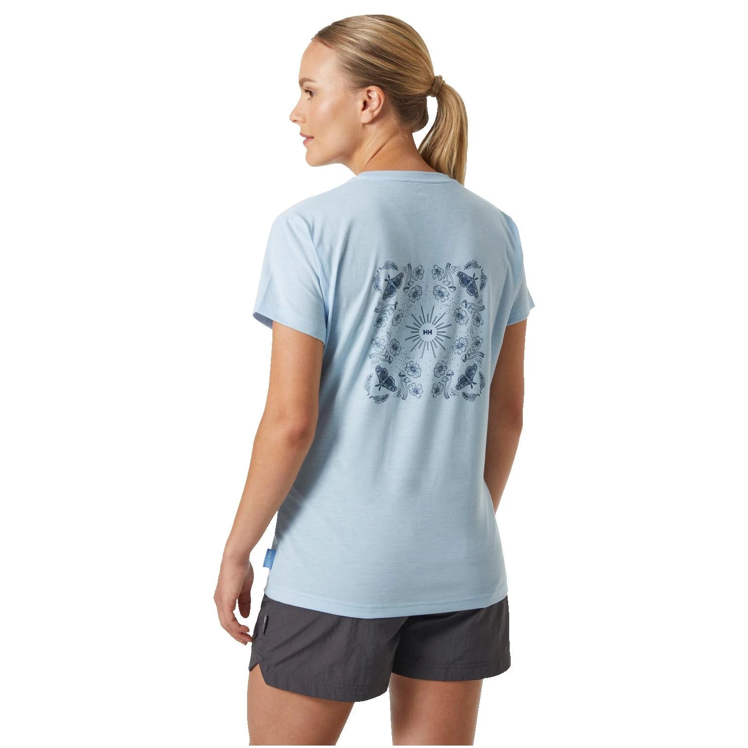 Image of Helly Hansen W Skog Recycled Graphic Tee Pinnacle Blue HELLY HANSEN