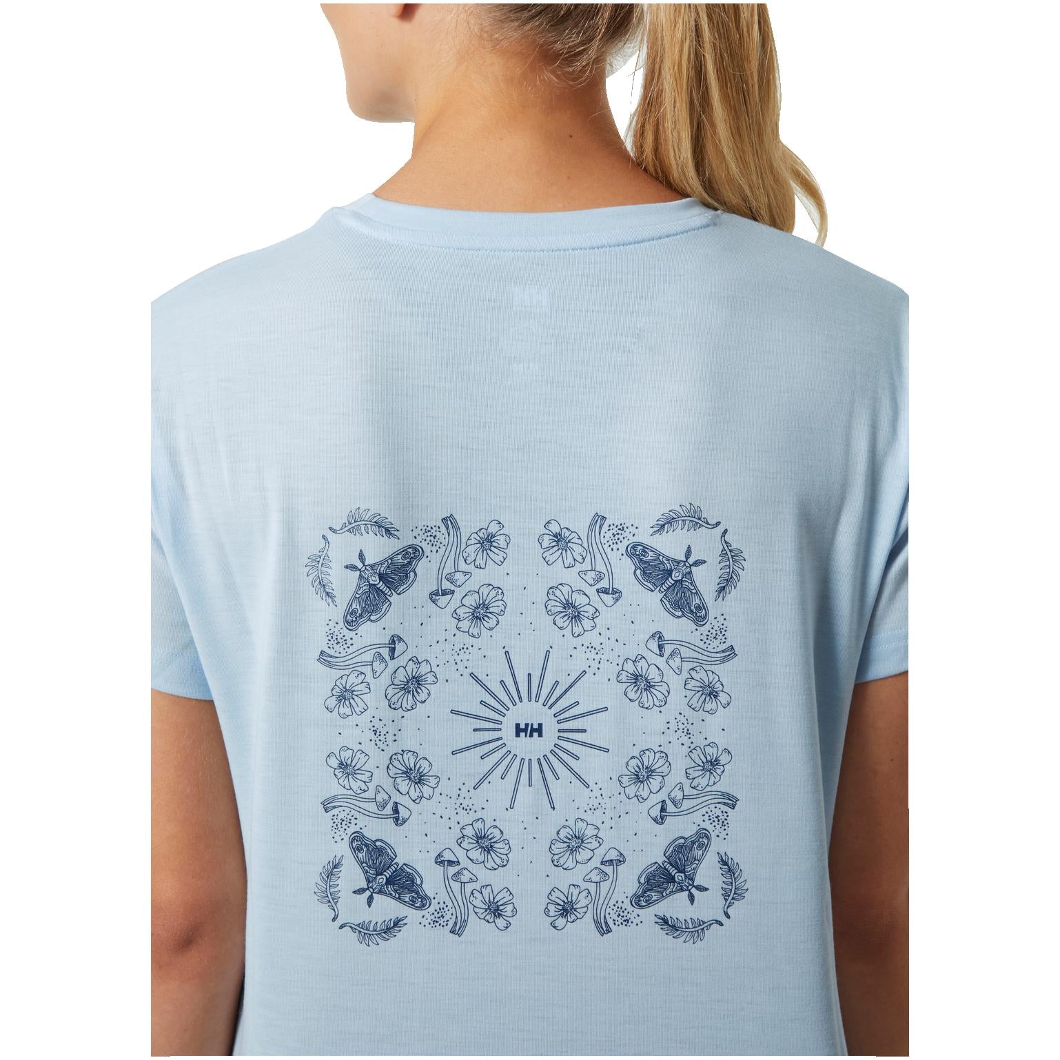 Image of Helly Hansen W Skog Recycled Graphic Tee Pinnacle Blue HELLY HANSEN