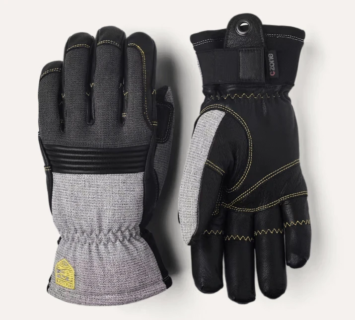 Image of HESTRA Hestra Couloir 5-Finger Men's Glove Light Grey / Black / 7 Snowfit