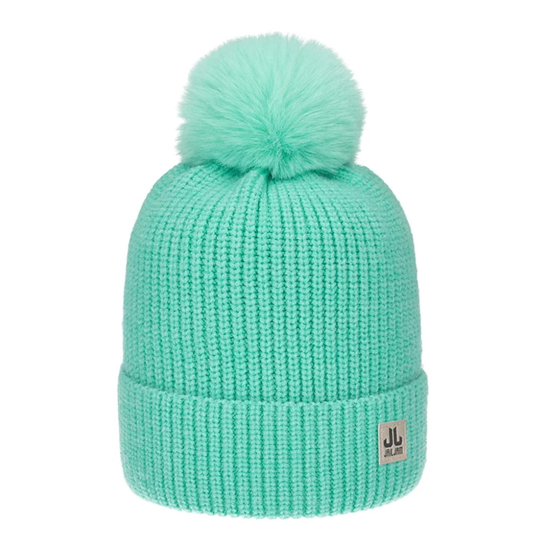 Snowfit Jail Jam Peggy Kids Bobble Hat Aqua Snowfit