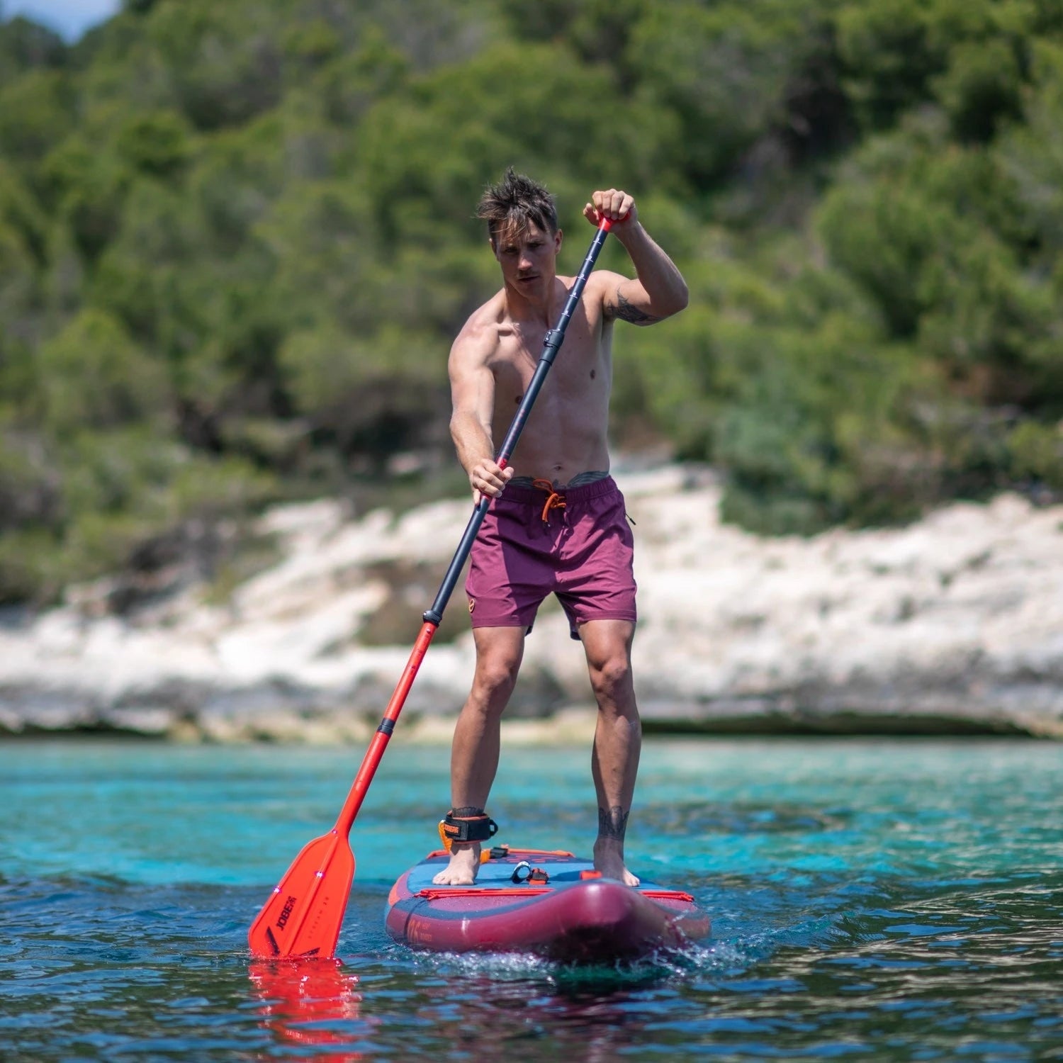 Image of Jobe Stream Carbon 40 3pc SUP Paddle Orange JOBE