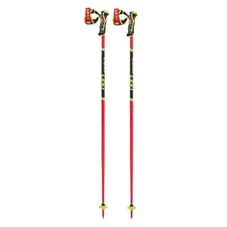 Collection of LEKI Leki WCR TBS SL 3D Ski Race Pole Bright-Red-Black-Neon-Yellow-130cm Snowfit in a gallery layout