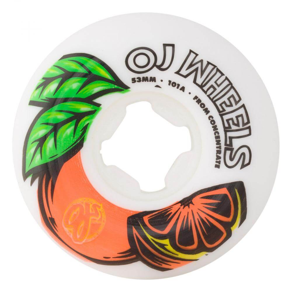 Image of OJ Wheels Oj Skate Wheels From Concentrate Hardline 101a 53mm Snowfit