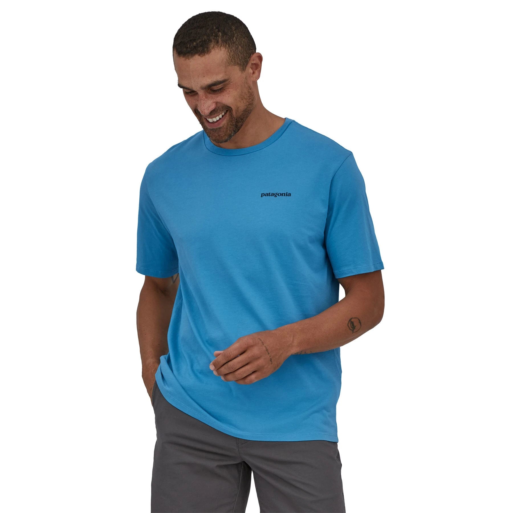Image of Patagonia M's P-6 Mission Organic T-Shirt Ancapa Blue PATAGONIA
