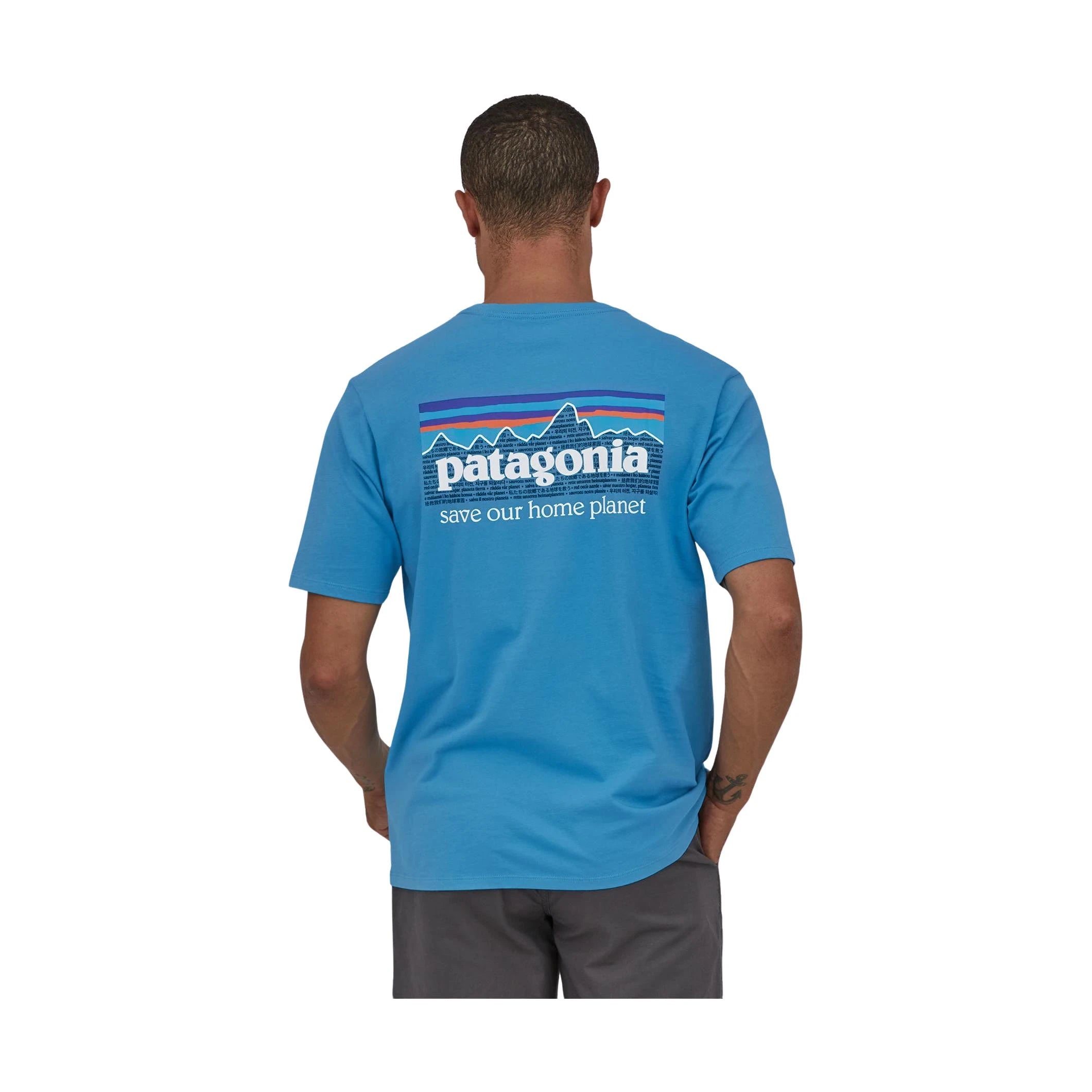 Image of Patagonia M's P-6 Mission Organic T-Shirt Ancapa Blue PATAGONIA