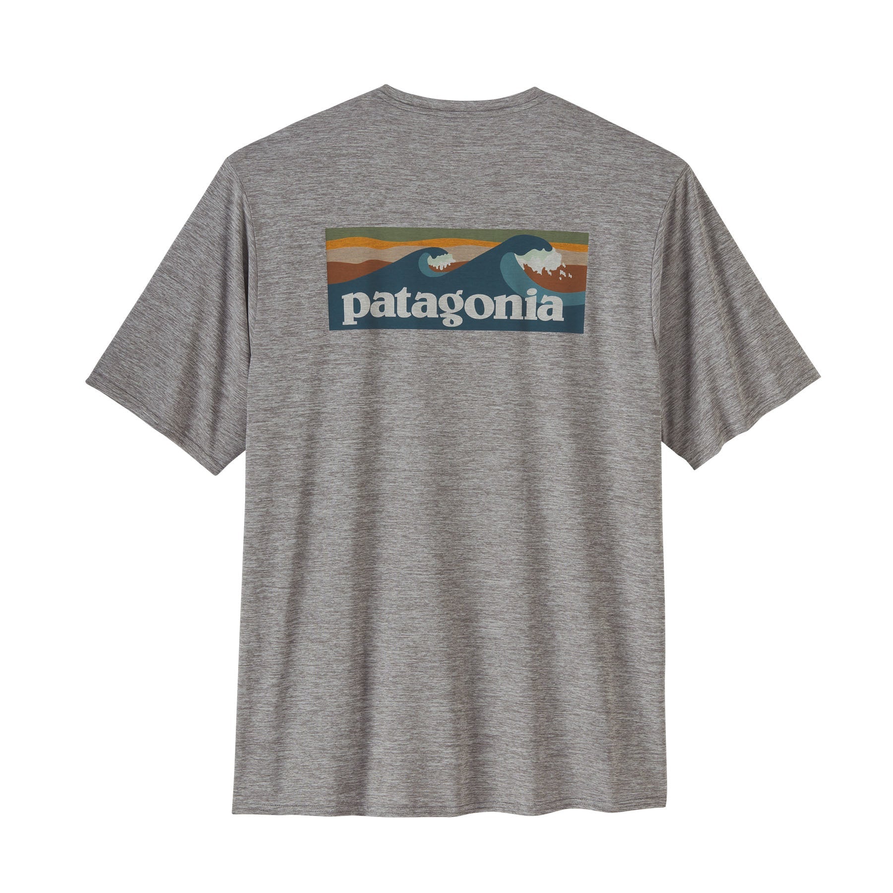 Image of Patagonia Men's Cap Cool Daily Wave Graphic Shirt Grey PATAGONIA
