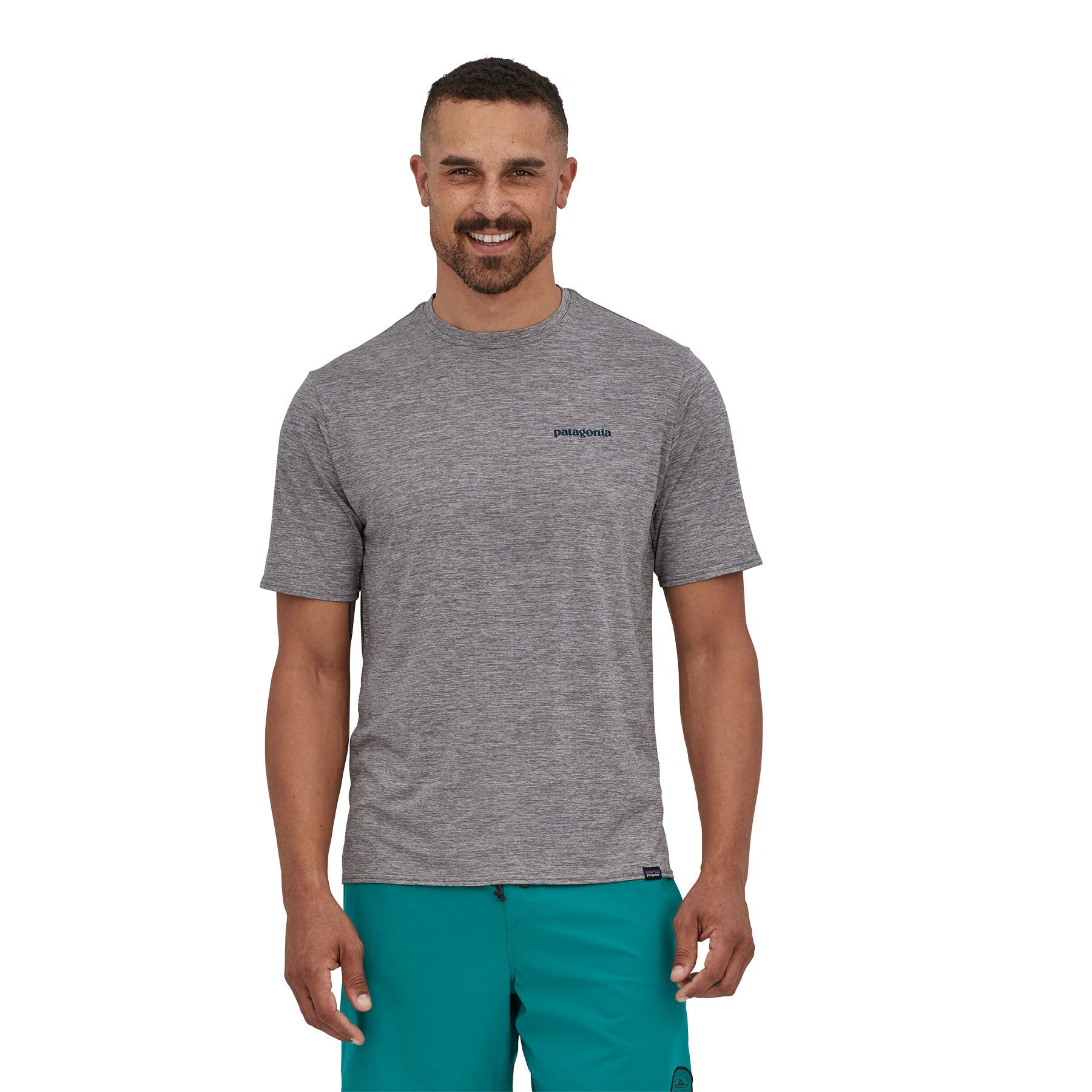 Image of Patagonia Men's Cap Cool Daily Wave Graphic Shirt Grey PATAGONIA