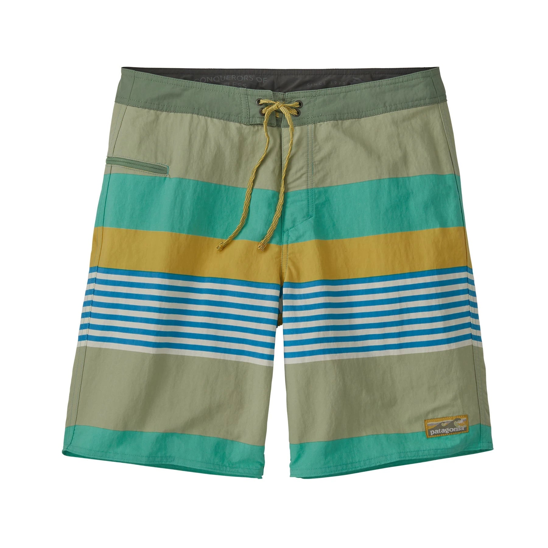 Collection of Patagonia Men's Wavefarer Boardshorts - 19 in Stripe Fresh Teal PATAGONIA in a gallery layout