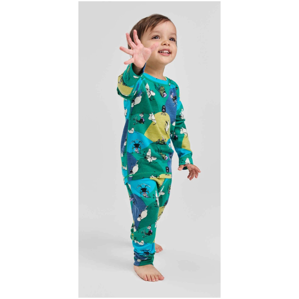 Image of REIMA Reima Moomin Trivsam Kids Thermal Set Enchanted Green / 92cm Snowfit