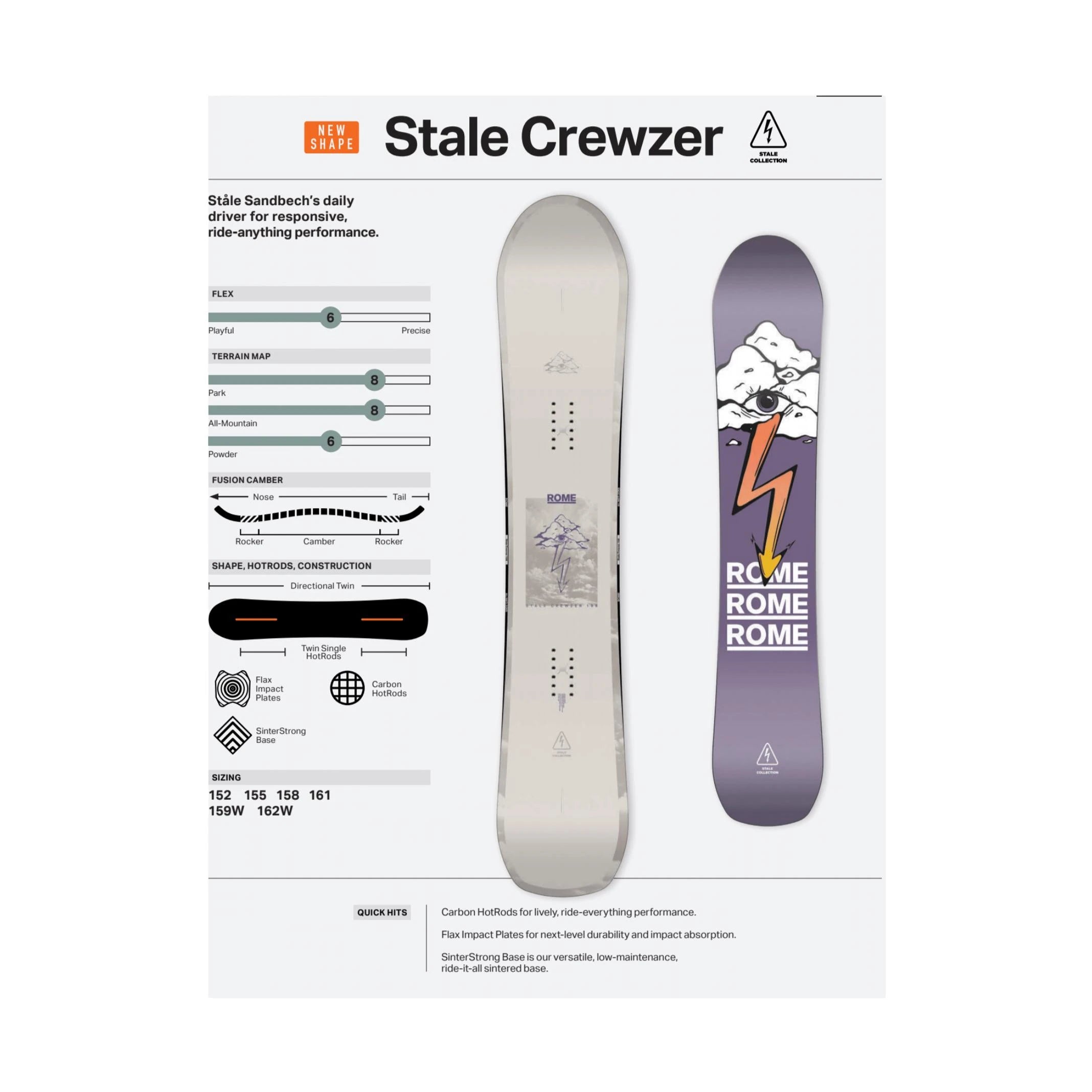 Image of Rome Stale Crewzer Snowboard ROME SDS