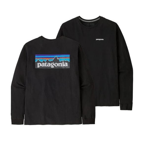 Image of Patagonia M's L/S Logo Responsibili-Tee Black PATAGONIA