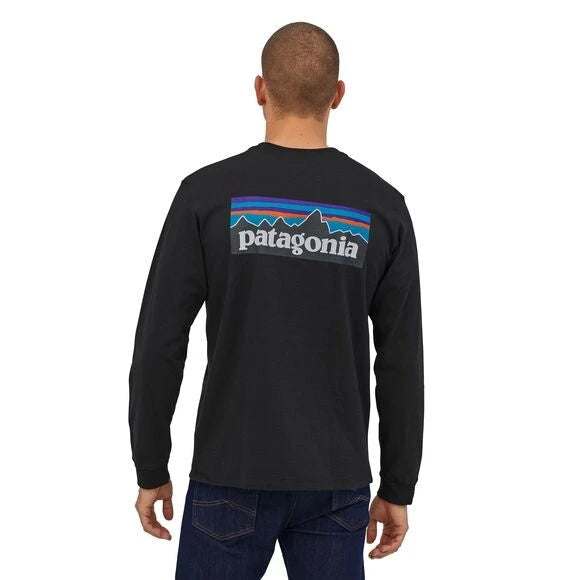 Image of Patagonia M's L/S Logo Responsibili-Tee Black PATAGONIA