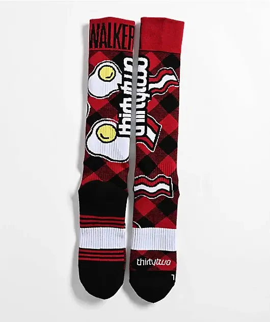 Image of THIRTYTWO Thirtytwo Signature Merino Socks Black-Red-L-XL Snowfit