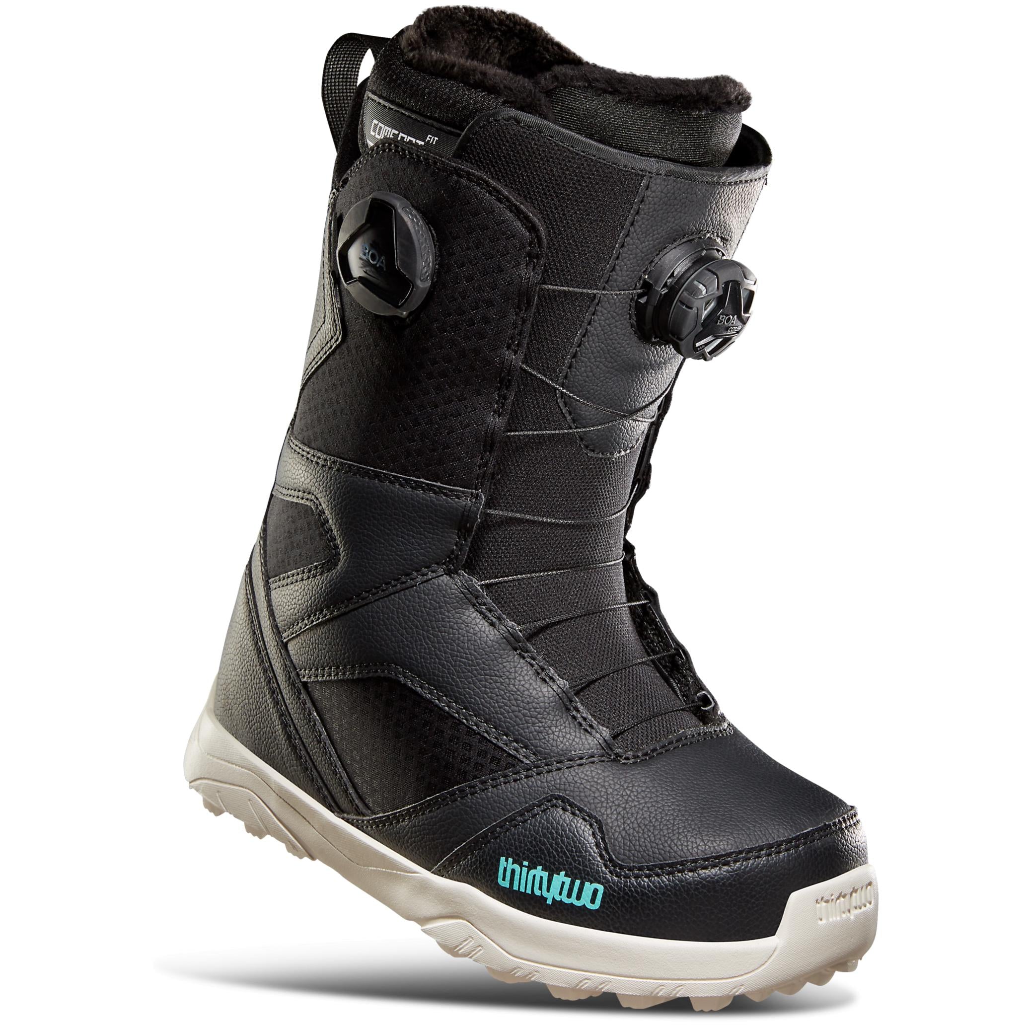 Collection of Thirtytwo  Stw Double Boa W'S '22 Black Snowboard Boot THIRTYTWO in a gallery layout