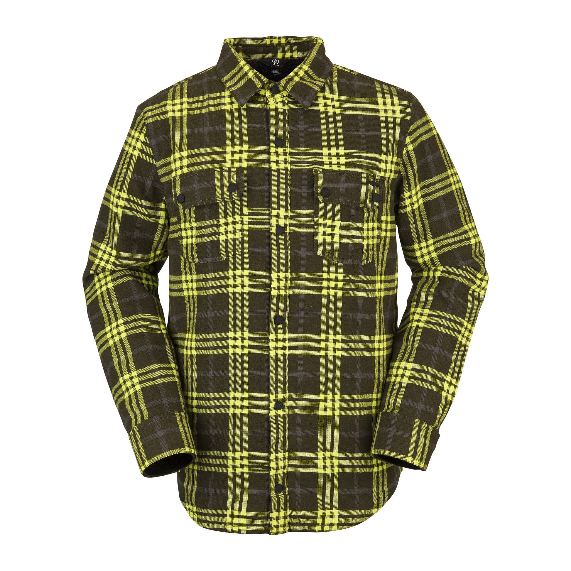 Volcom Sherpa Flannel Jacket Black Green VOLCOM