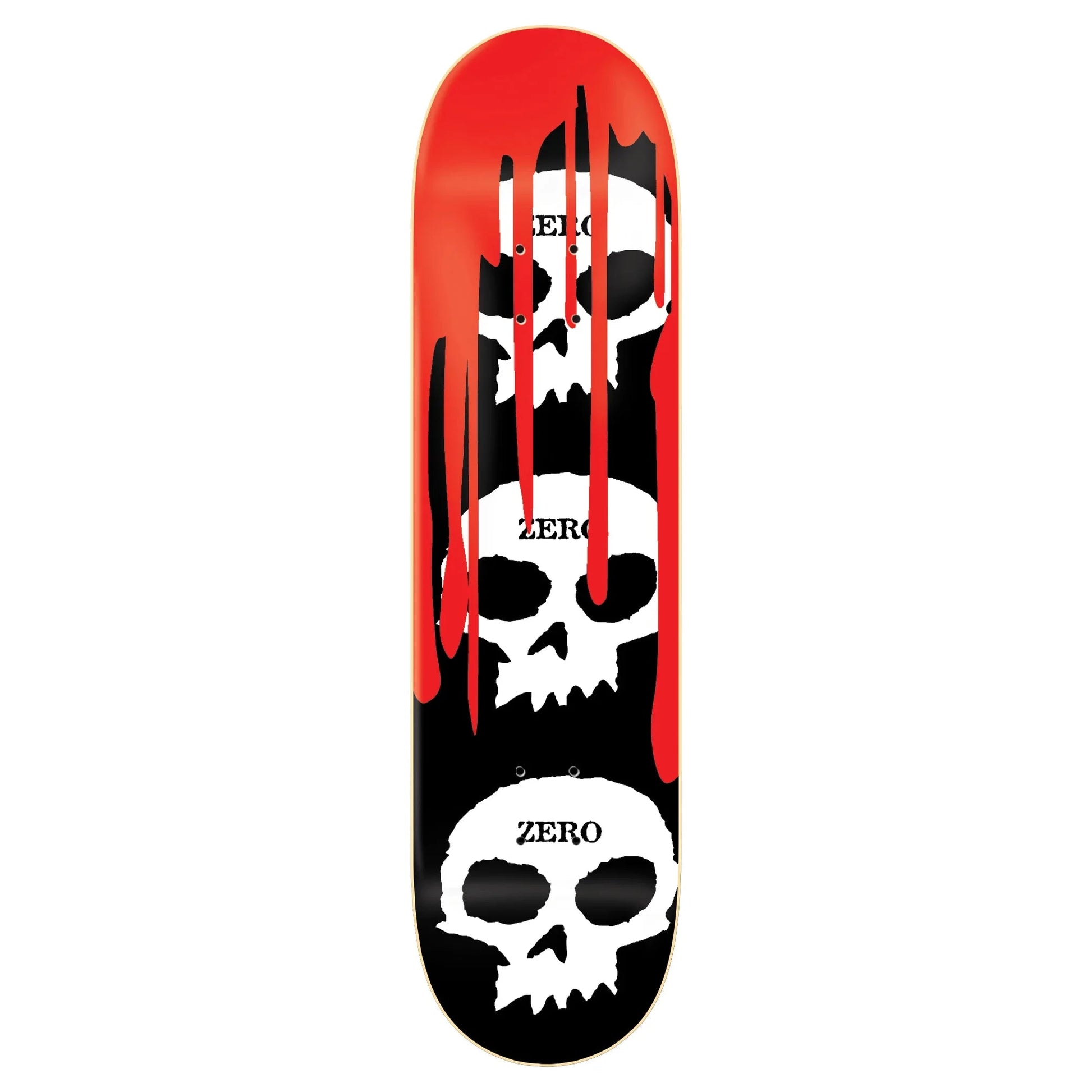 Zero Zero Skateboard Deck 3 Skull Blood Black White Red 7.75"  Snowfit